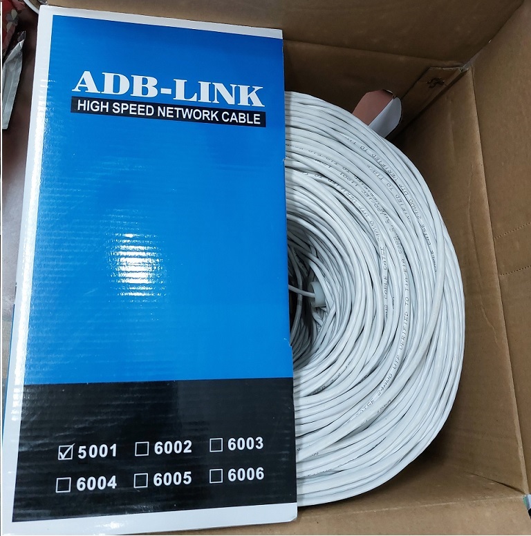 Dây Cáp Mạng ADBLink Cat5E UTP Copper 8 Sợi Đồng 305M / Cuộn ( Màu Trắng )