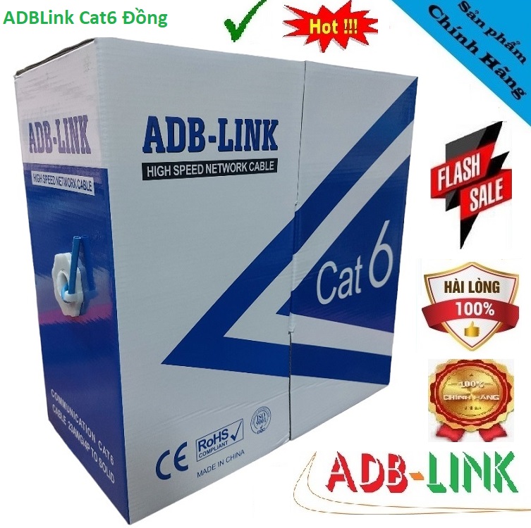 Dây Cáp Mạng ADBLink Cat6 UTP Copper 8 Sợi Đồng 305M Màu Xanh