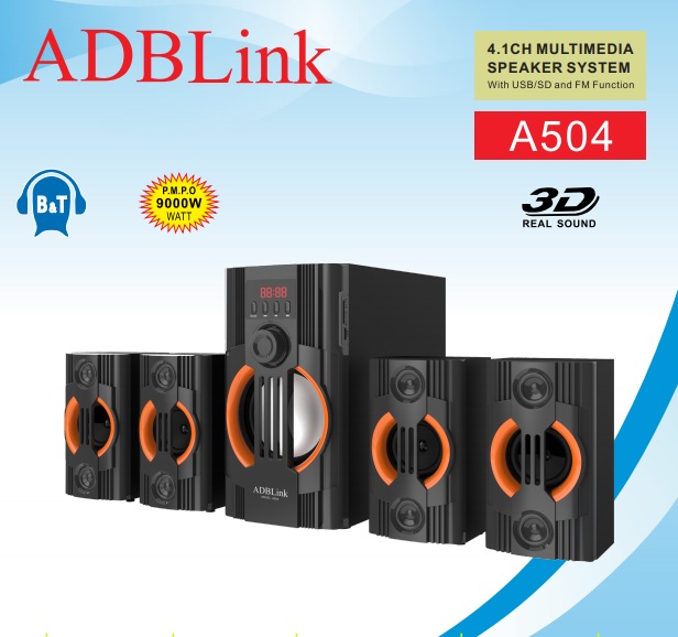 Loa Vi Tính 4.1 ADBLink A504 ( Bluetooth - FM , Thẻ Nhớ , Usb ) (Ảnh 4)